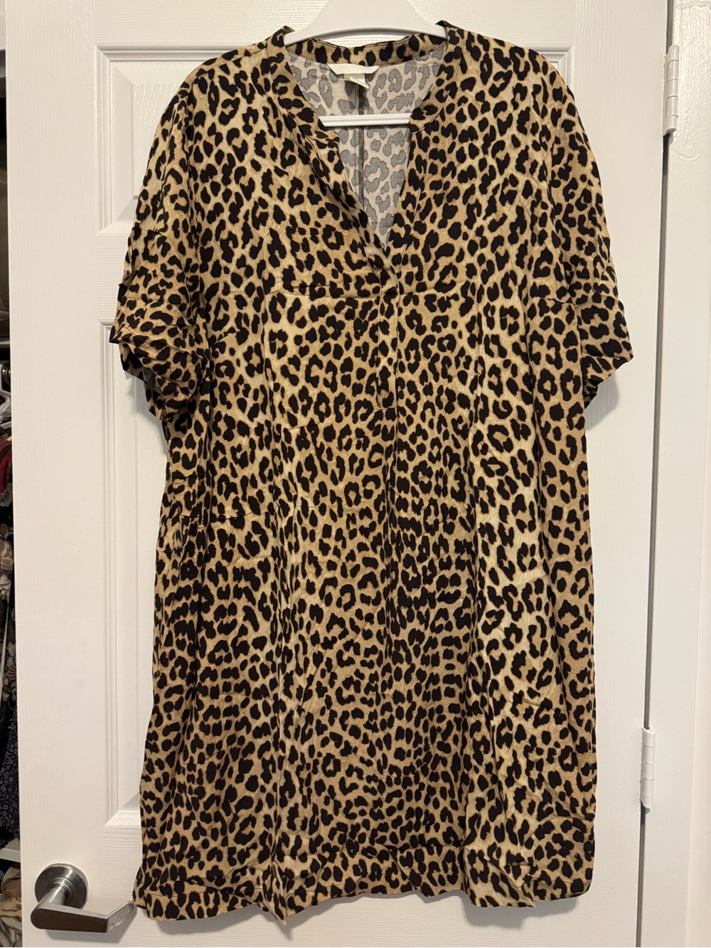 NWOT H&M Leopard Print Tunic Dress - Tan & Black